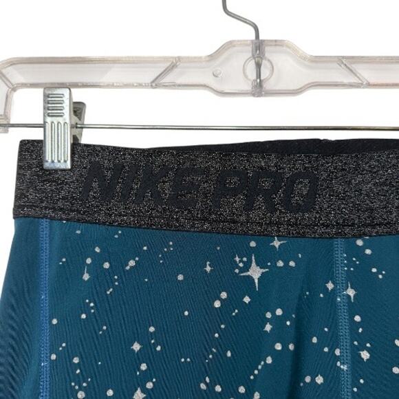 Nike Pro Dri-FIT Galaxy Print Compression Shorts Blue Black Elastic Waist Sz XL - Picture 4 of 9